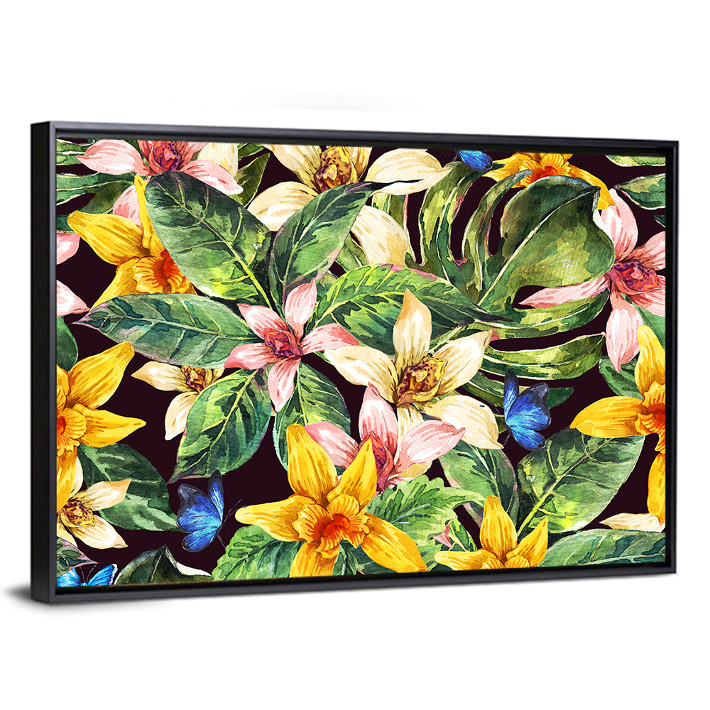 Tropical Orchid Pattern Wall Art