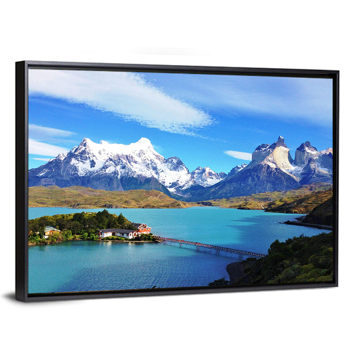 Pehoé Lake, Torres Del Paine Wall Art as a framed canvas