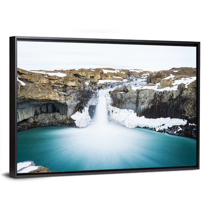 Aldeyjarfoss Basalt Waterfall Wall Art as a framed canvas