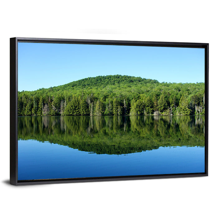 Vermont Mountain Lake Wall Art as a framed canvas