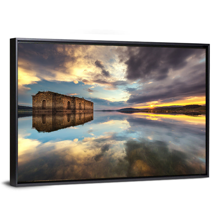 Sunken Church of Saint Ivan Rilski Wall Art as a framed canvas