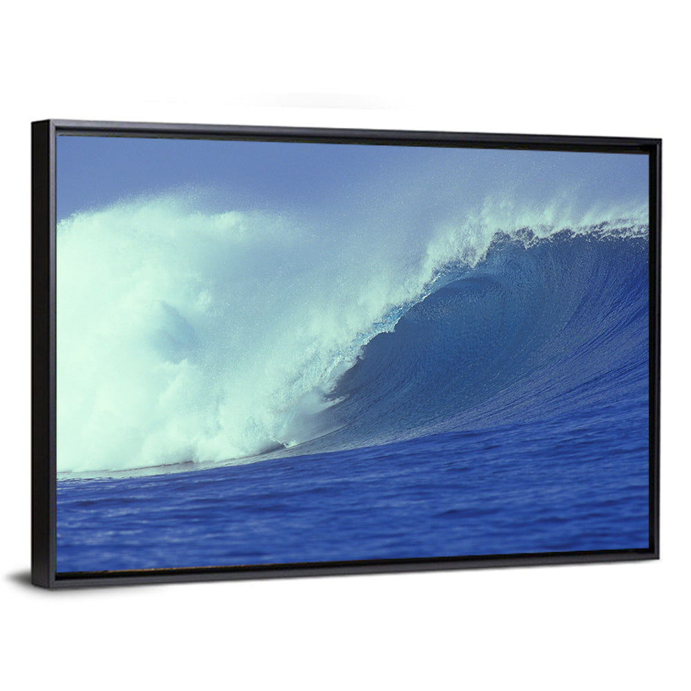 Deep Blue Barrel Wave Wall Art