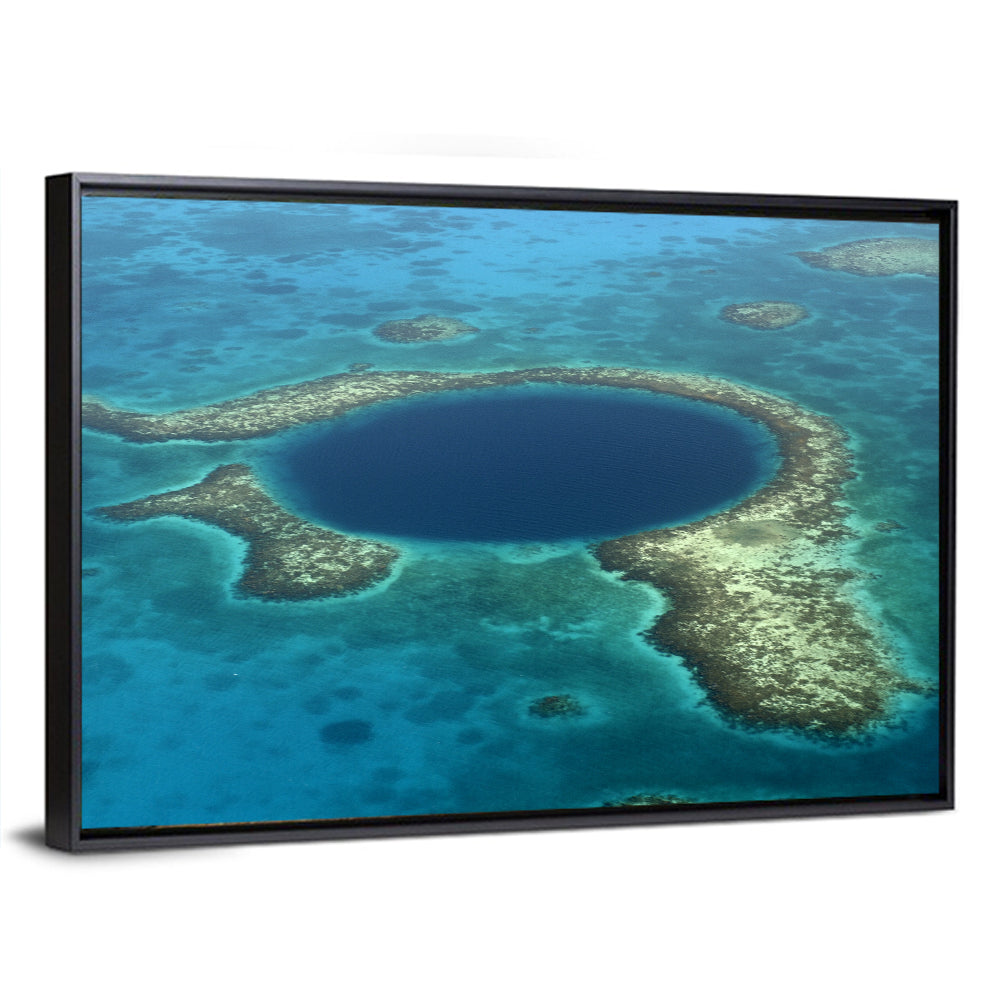 Great Blue Hole Aerial View Belize Wall Art