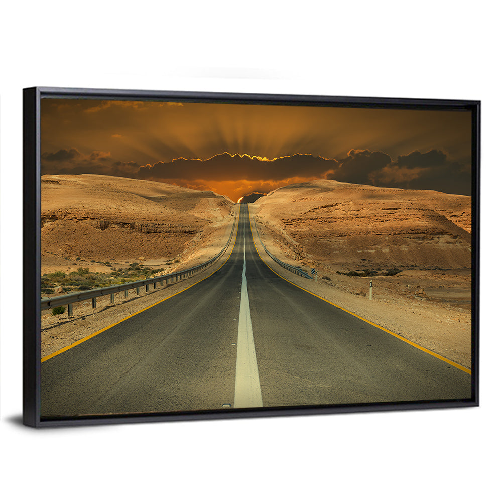 Negev Road at Sunset Wall Art
