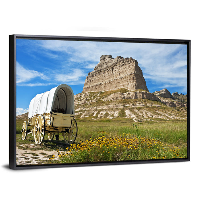 Scotts Bluff National Monument Wall Art as a framed canvas
