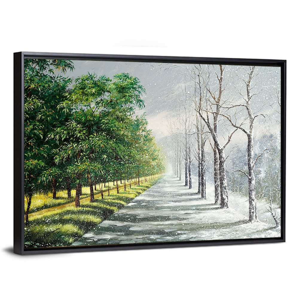 Summer to Winter Forest Path Wall Art