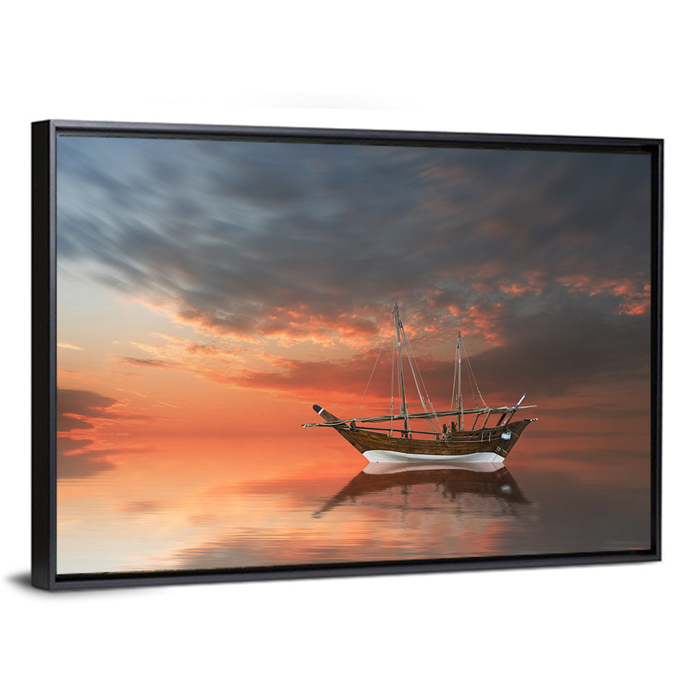 Dhow at Sunset Wall Art