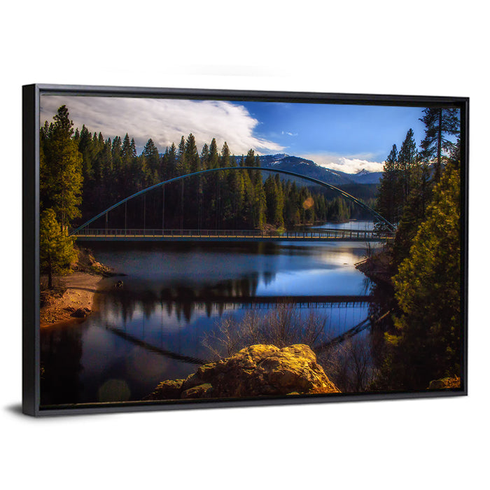 Wagon Creek Bridge Wall Art as a framed canvas
