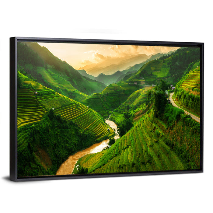 Mu Cang Chai Rice Terraces Wall Art as a framed canvas