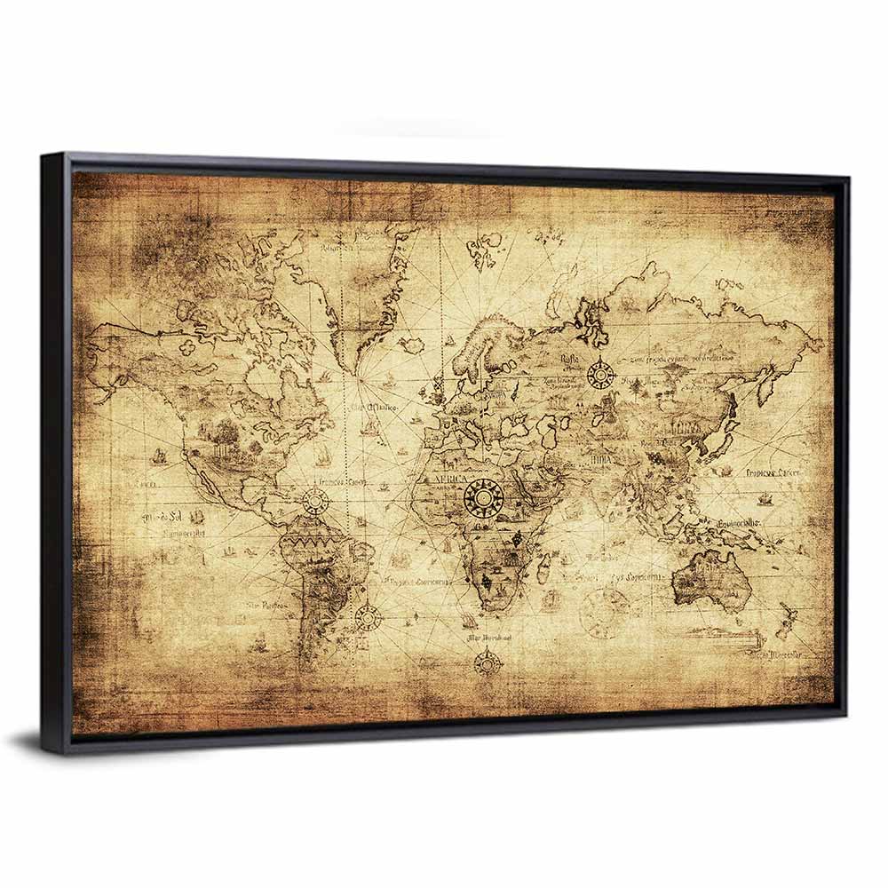 Ancient World Map Wall Art