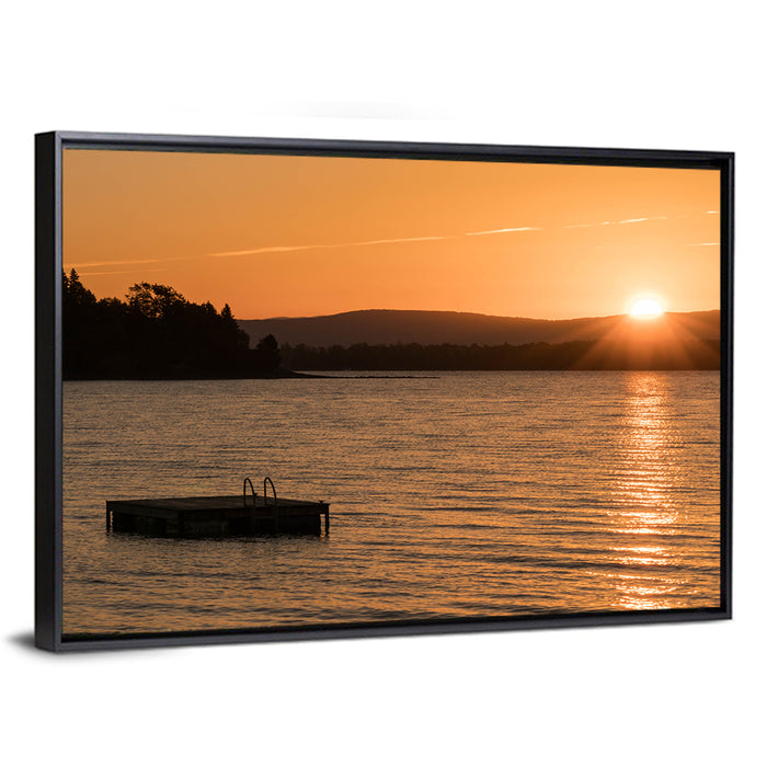 Lake Champlain Sunset Wall Art as a framed canvas
