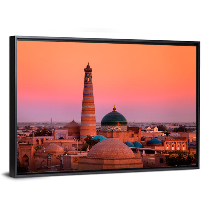 Islam Khoja Minaret, Khiva Wall Art as a framed canvas