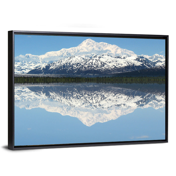 Denali Peak Reflection Wall Art as a framed canvas
