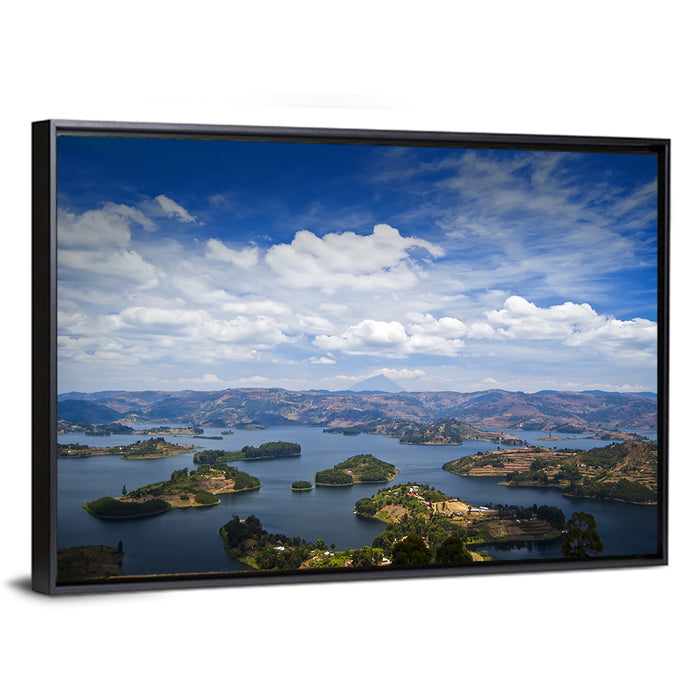 Lake Bunyonyi Wall Art as a framed canvas