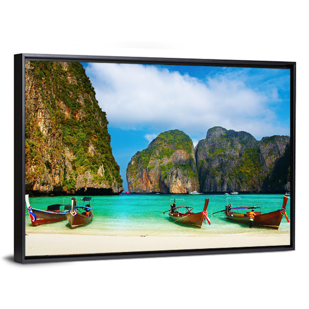 Maya Bay Long-tail Boats Wall Art