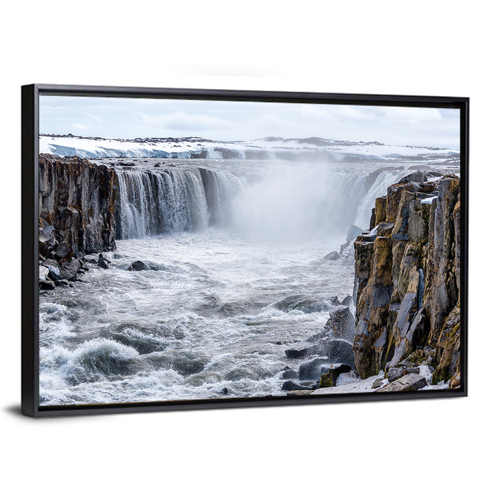 Selfoss Waterfall, Iceland Wall Art as a framed canvas