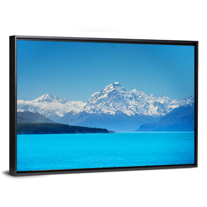 Aoraki Over Lake Pukaki Wall Art as a framed canvas