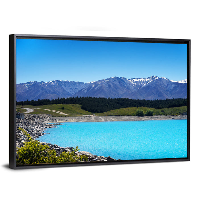 Lake Pukaki Turquoise View Wall Art as a framed canvas