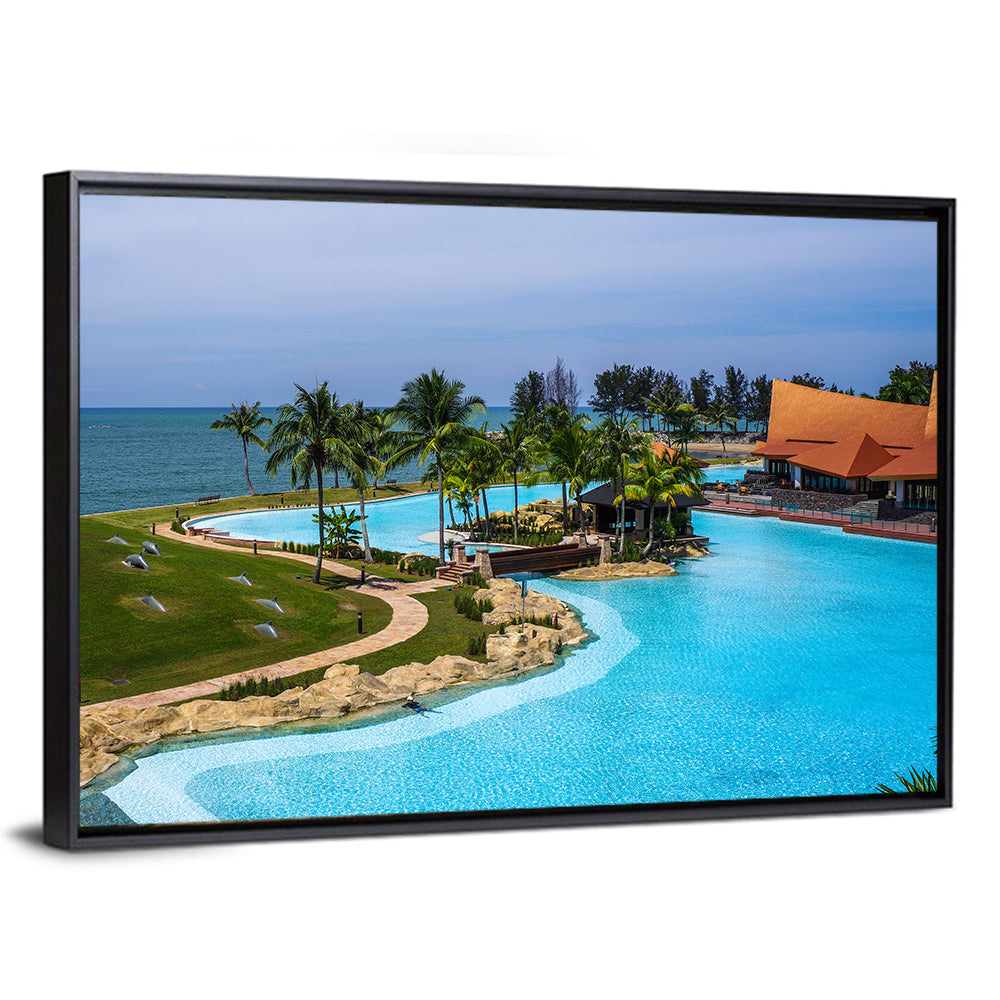 Tiered Resort Pool Horizon Wall Art