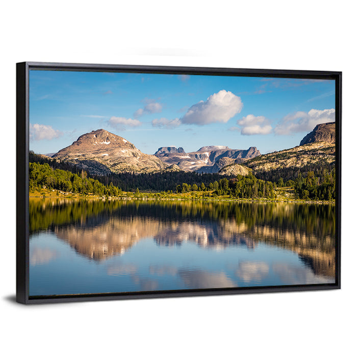 Island Lake Reflection, Montana Wall Art as a framed canvas