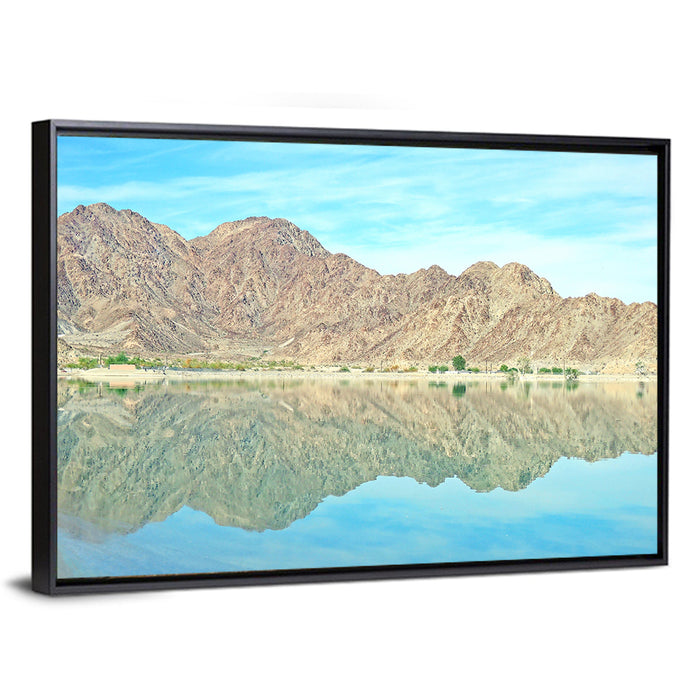 Lake Cahuilla Reflection Wall Art as a framed canvas