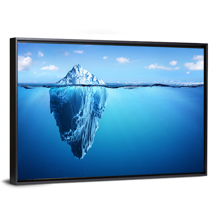 Split-level Iceberg Wall Art as a framed canvas