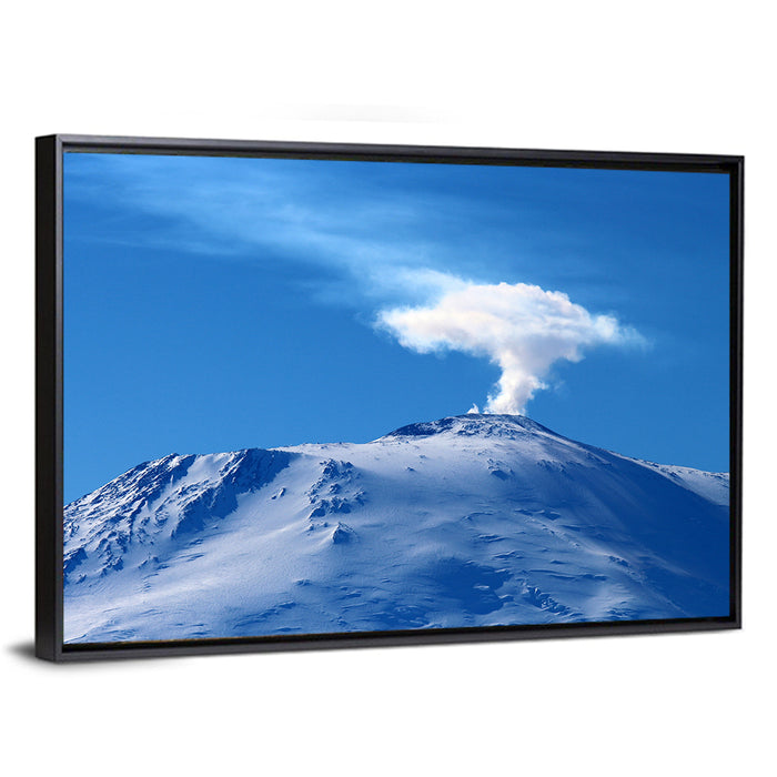 Mount Erebus Summit Wall Art as a framed canvas