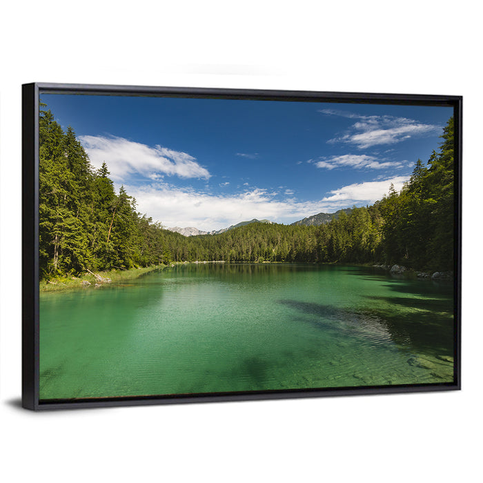 Lake Eibsee Reflections Wall Art as a framed canvas