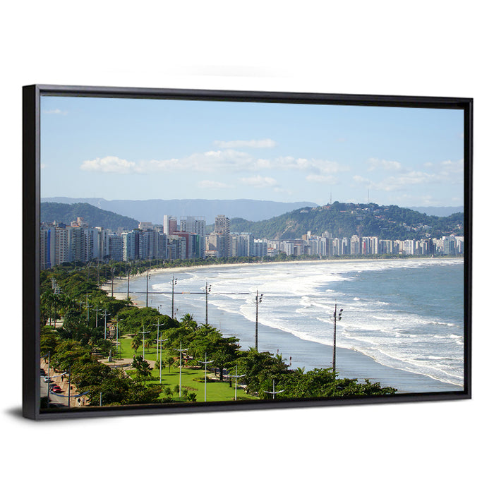 Santos Beach Promenade Wall Art as a framed canvas