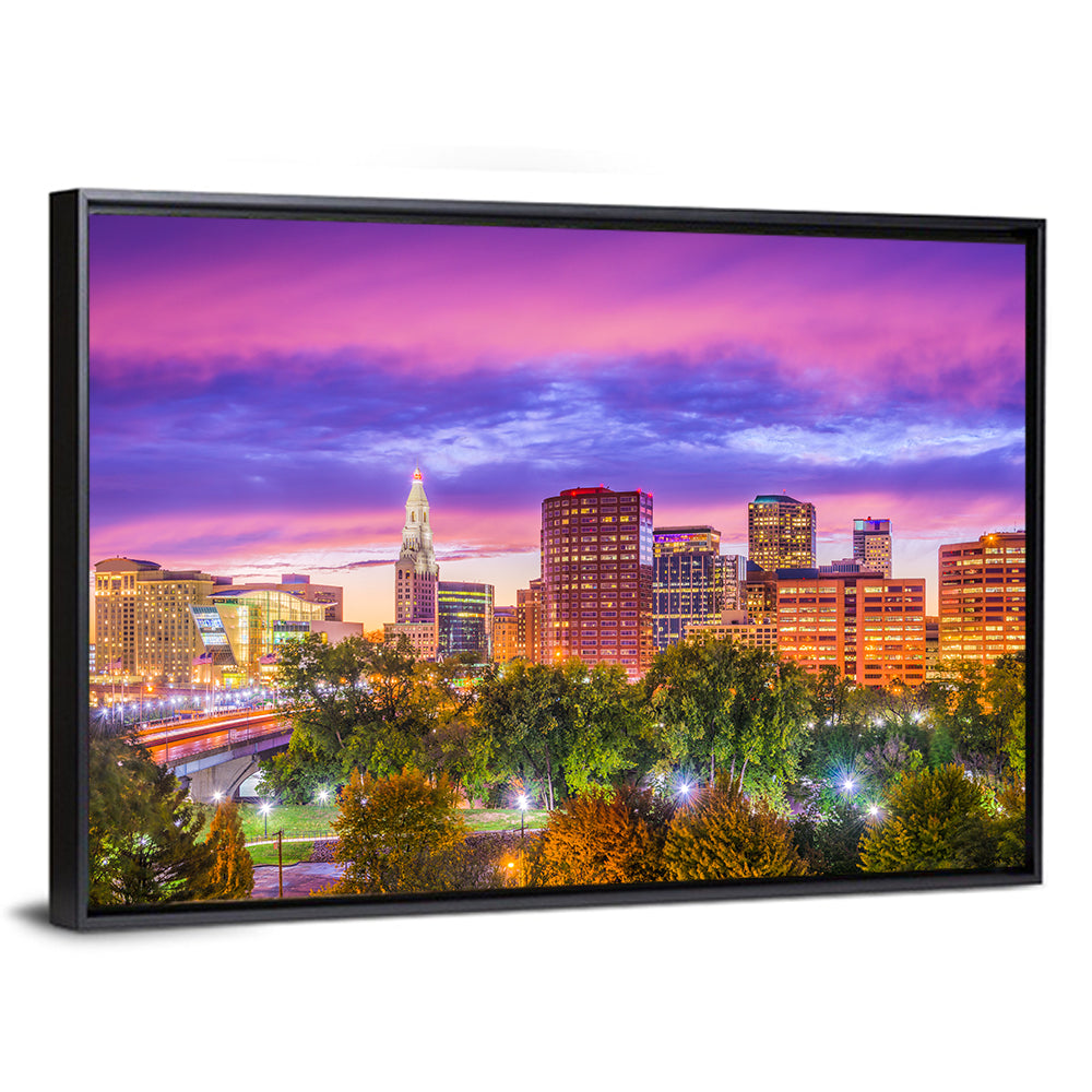 Hartford City Skyline Wall Art