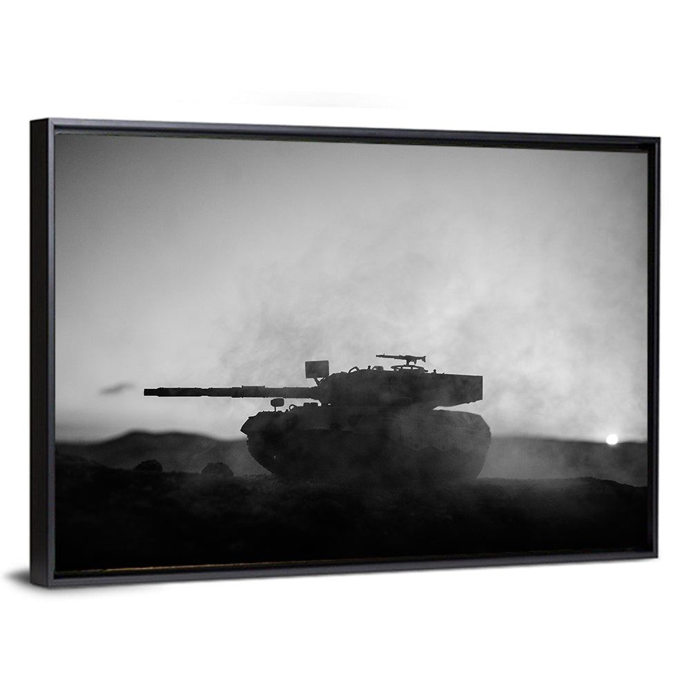 German Tank Desert Silhouette Wall Art