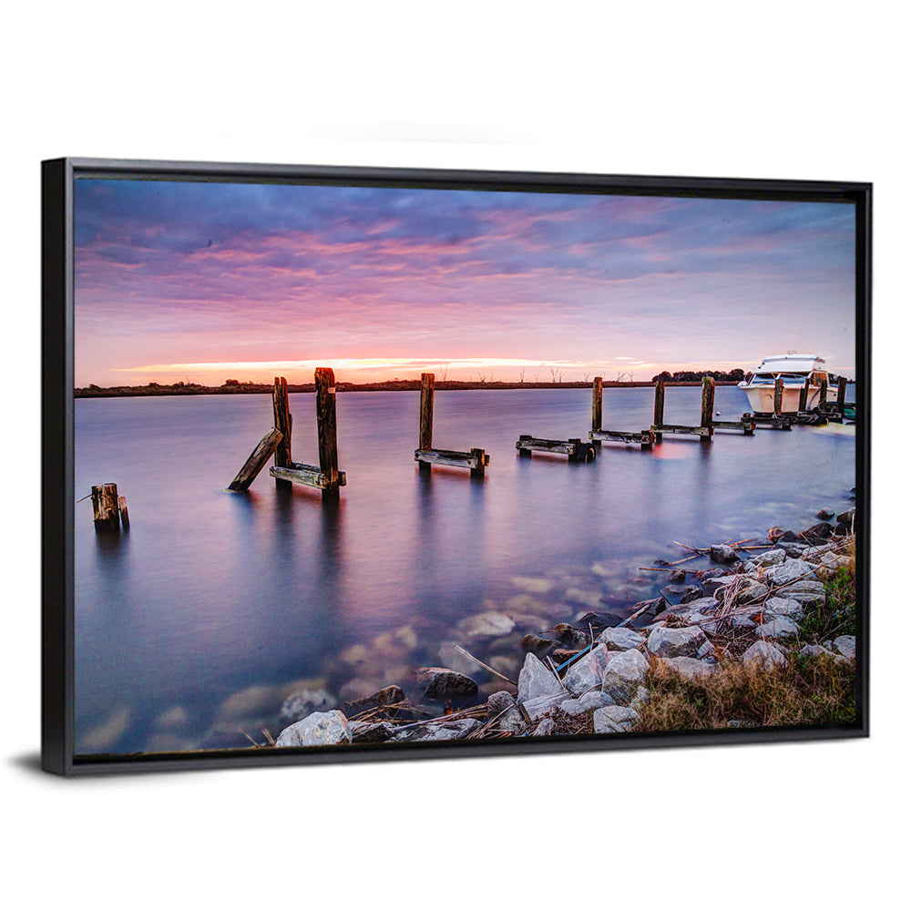 Bayou Lafourche Dock Sunrise Wall Art
