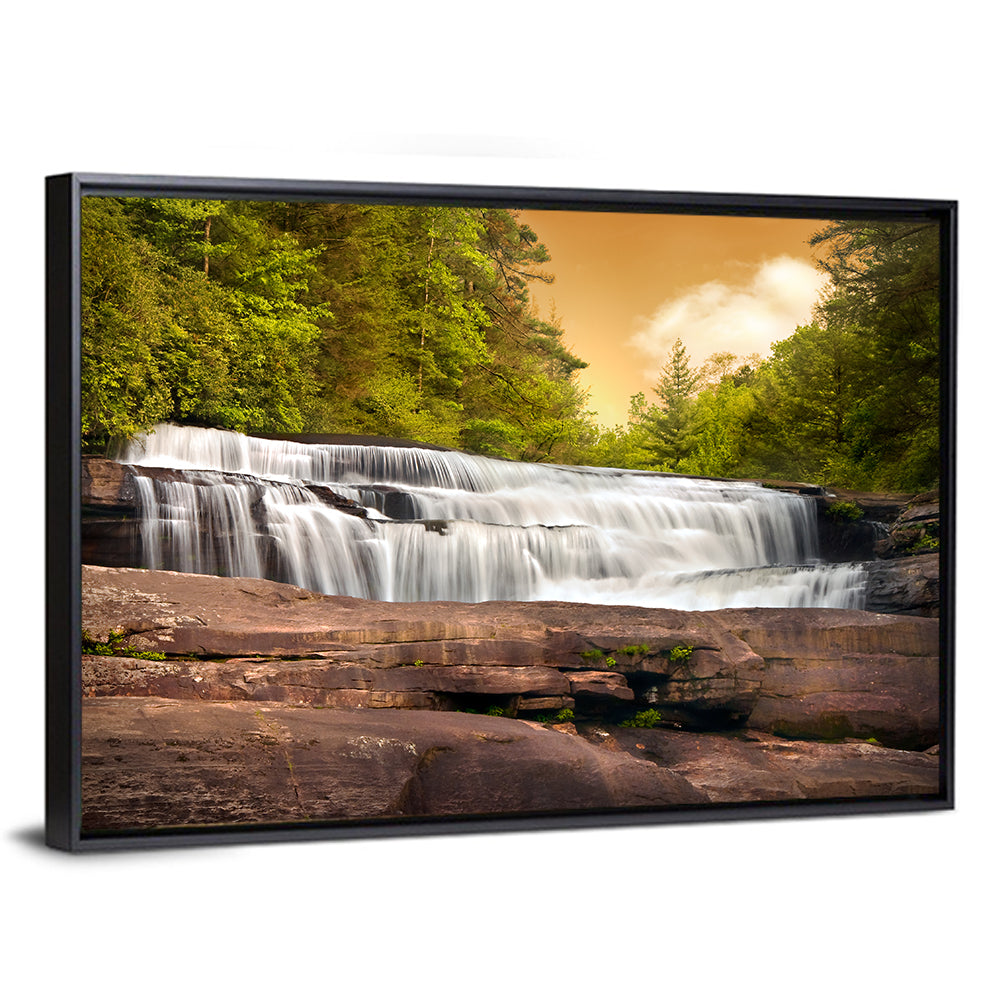 Blue Ridge Waterfall at Golden Hour Wall Art