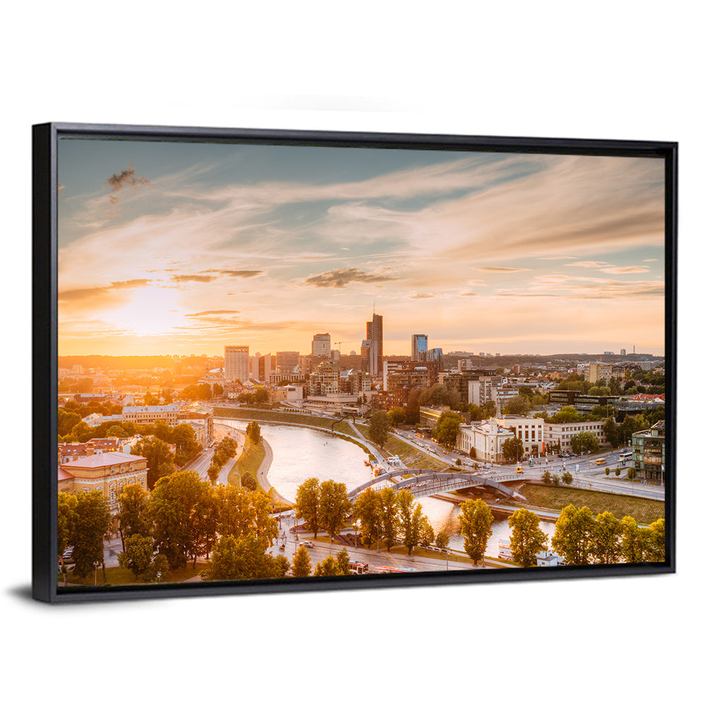 Vilnius Skyline at Golden Hour Wall Art