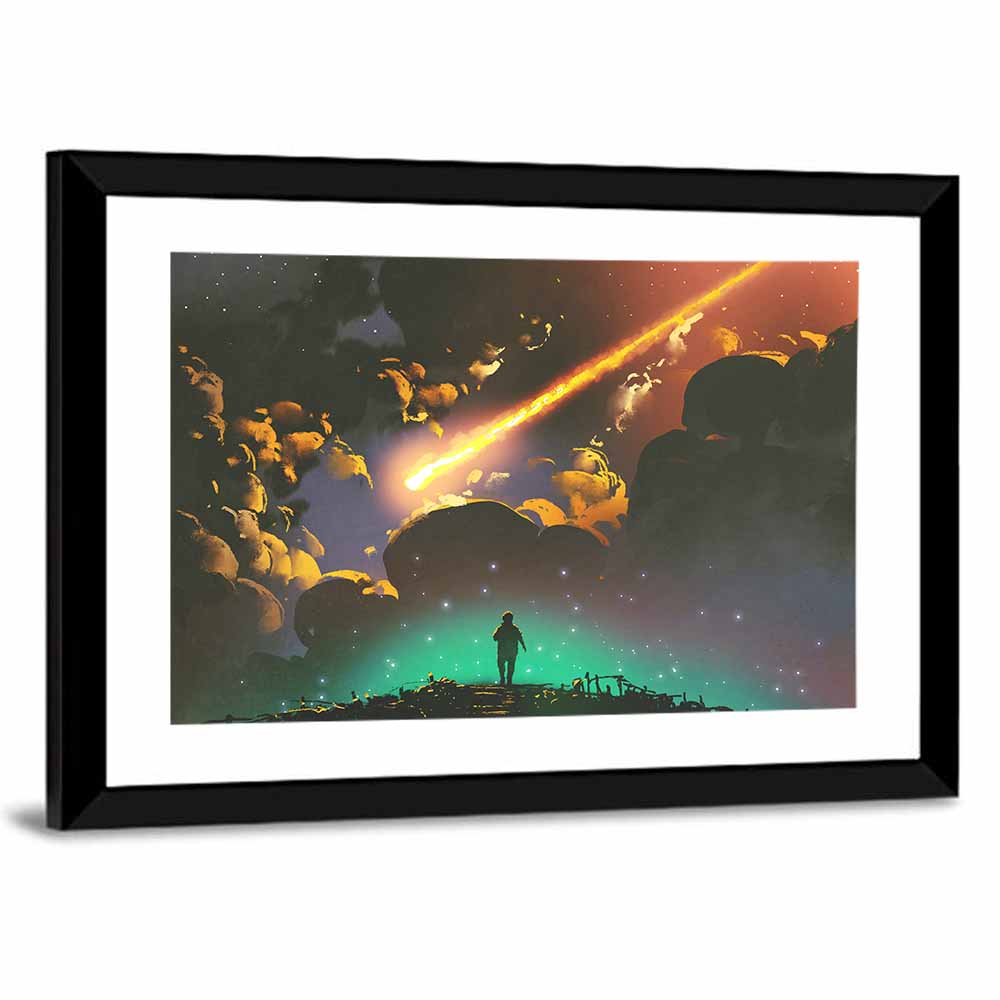 Meteor In Colorful Sky Wall Art