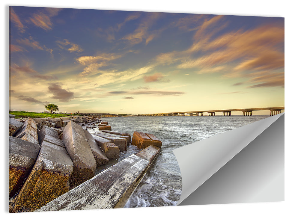 Nassau County Causeway at Sunset Wall Art