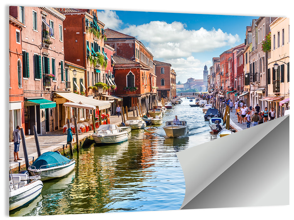Sunlit Burano Canal, Venice Wall Art