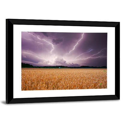 Wheat Field & Stormy Sky Wall Art