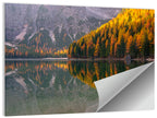 Braies Lake Golden Reflection Wall Art