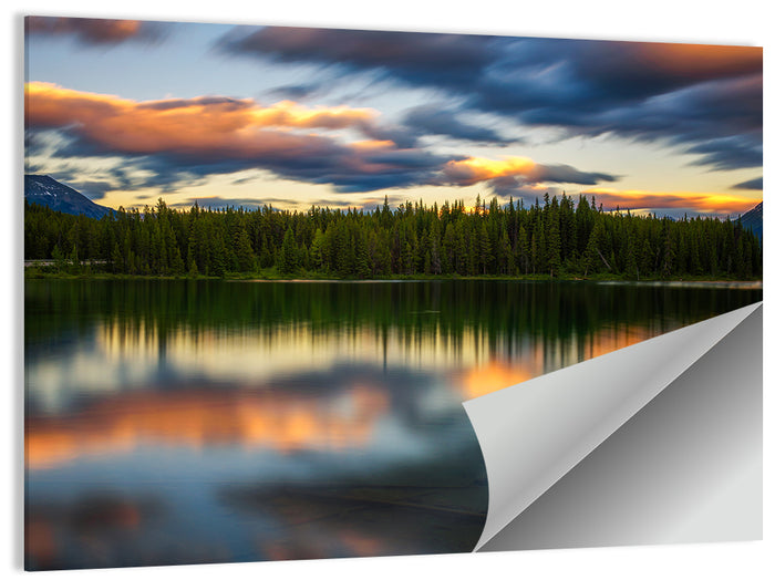 Herbert Lake Sunset Reflection Wall Art as a poster print