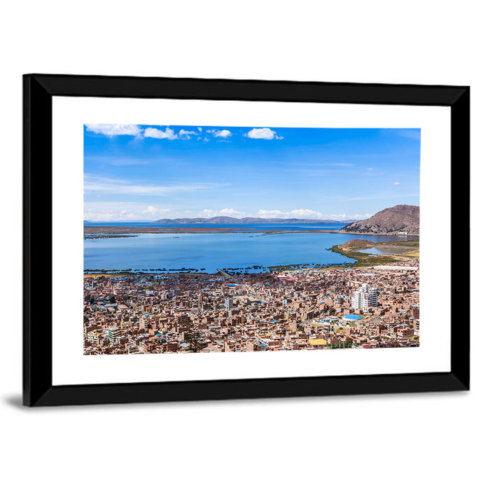 Puno Over Lake Titicaca Wall Art as a framed print