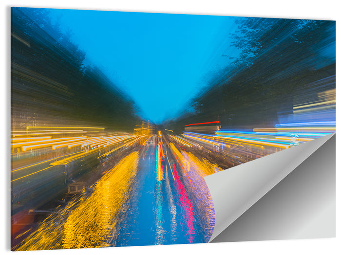 Canal Reflections at Night Wall Art as a poster print