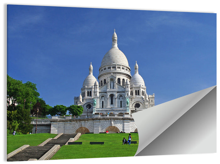 Sacre Coeur Basilica Steps, Paris Wall Art as a poster print
