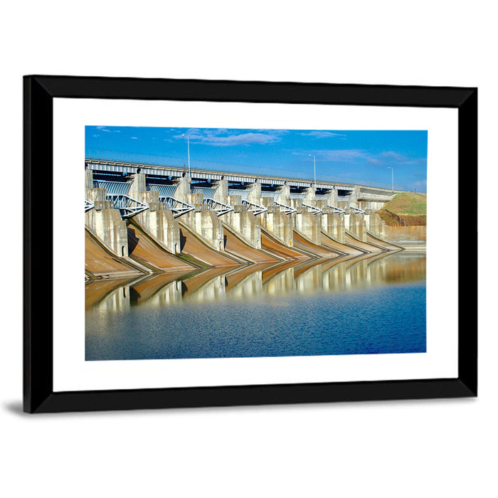 Lavon Dam Spillways Wall Art as a framed print