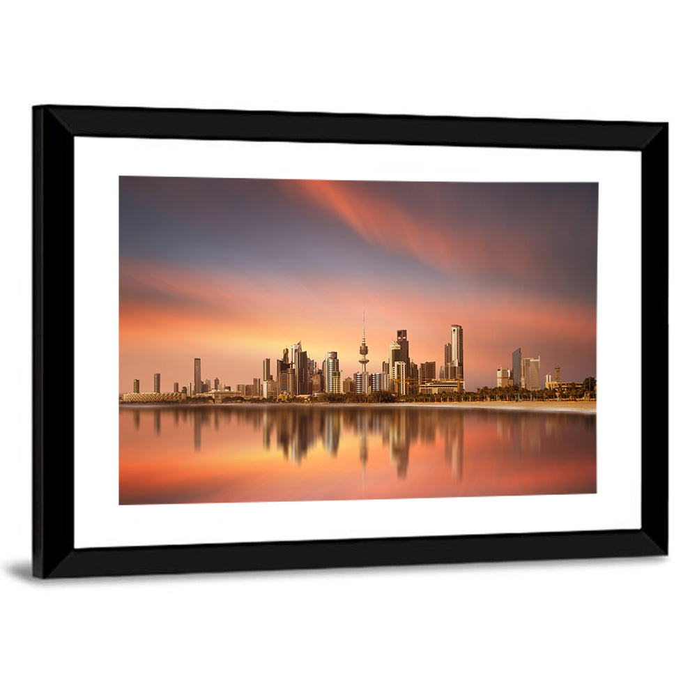 Kuwait City Skyline at Sunset Wall Art