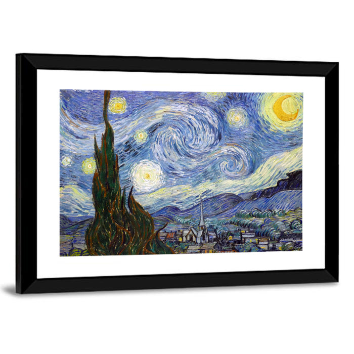Starry Night Over Saint-rémy Wall Art as a framed print