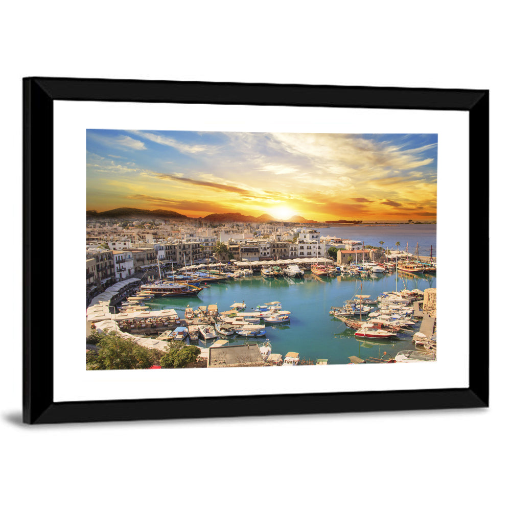 Kyrenia Harbour at Sunset Wall Art