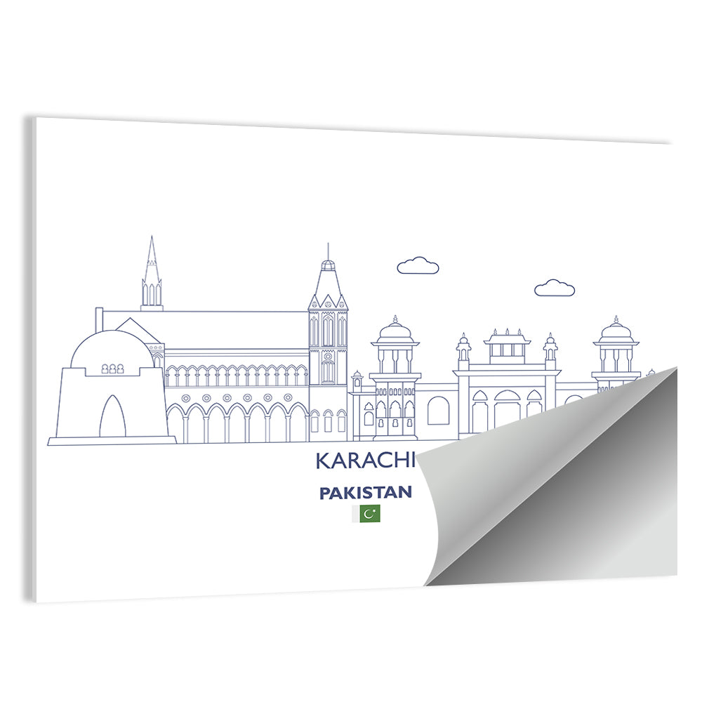 Karachi Skyline with Mazar-e-quaid Wall Art