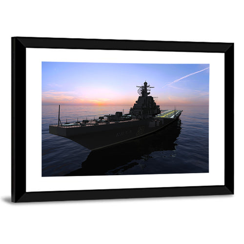 Aircraft Carrier 860 at Dusk Wall Art