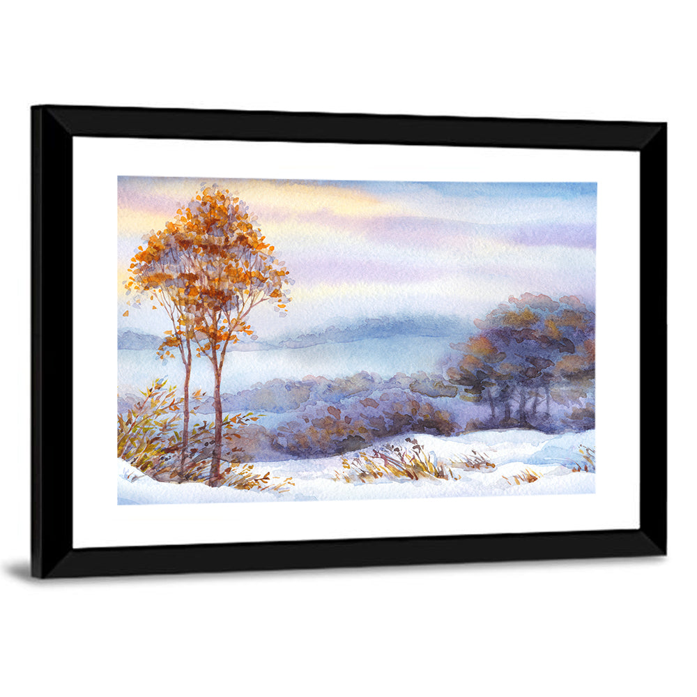 Misty Snow Valley Wall Art